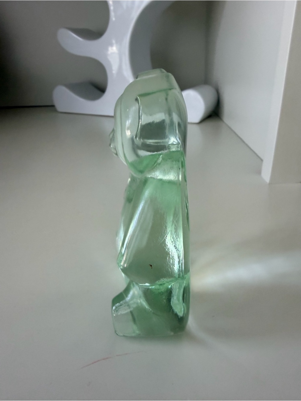 Vintage Teddy Bear Glass Clear Heavy Paper weight Decorative Home Decor - Picture 6 of 8